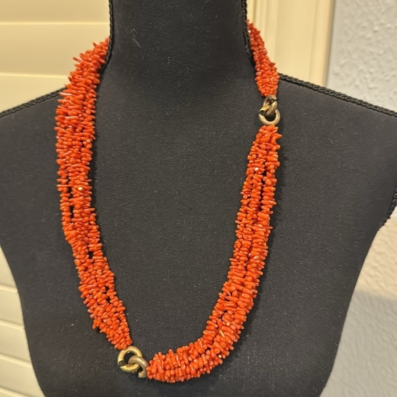 Vintage 5 Strand Natural Branch Mediterranean Coral Necklace & iBracelet - Picture 5 of 5